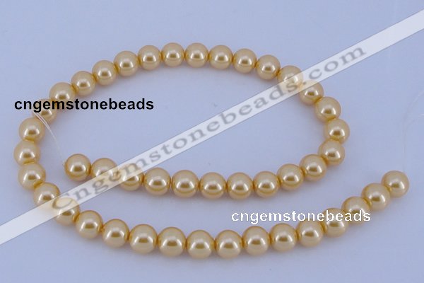 CGL55 5PCS 16 inches 10mm round dyed glass pearl beads wholesale