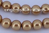 CGL62 10PCS 16 inches 4mm round dyed glass pearl beads wholesale