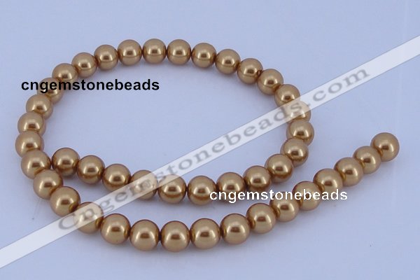 CGL64 10PCS 16 inches 8mm round dyed glass pearl beads wholesale