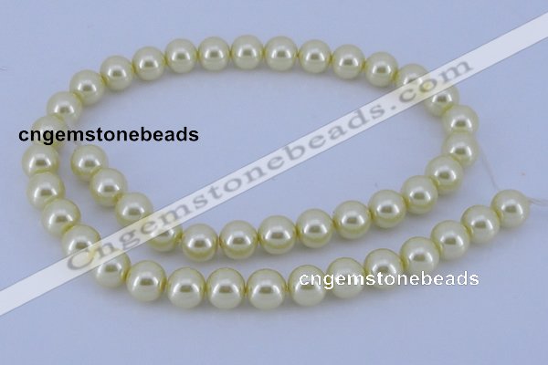 CGL82 10PCS 16 inches 4mm round dyed glass pearl beads wholesale