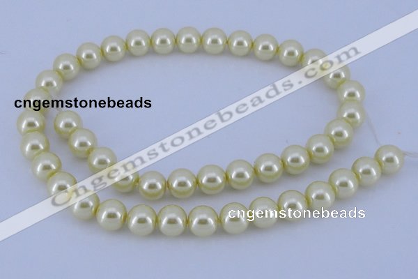 CGL83 10PCS 16 inches 6mm round dyed glass pearl beads wholesale