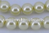 CGL84 10PCS 16 inches 8mm round dyed glass pearl beads wholesale