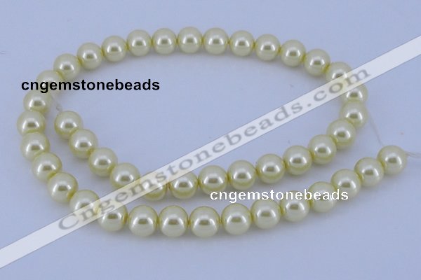 CGL84 10PCS 16 inches 8mm round dyed glass pearl beads wholesale