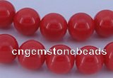 CGL842 10PCS 16 inches 4mm round heated glass pearl beads wholesale