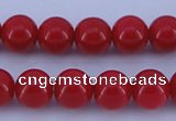 CGL849 10PCS 16 inches 6mm round heated glass pearl beads wholesale