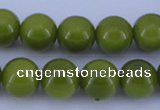 CGL874 10PCS 16 inches 8mm round heated glass pearl beads wholesale