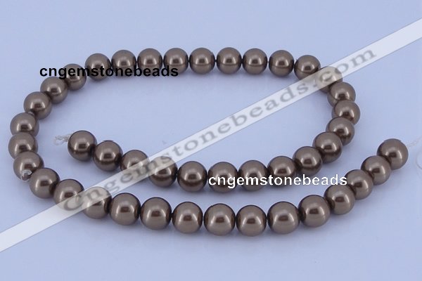 CGL96 5PCS 16 inches 12mm round dyed glass pearl beads wholesale
