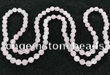 CGN1001 8mm round matte rose quartz 108 beads mala necklaces