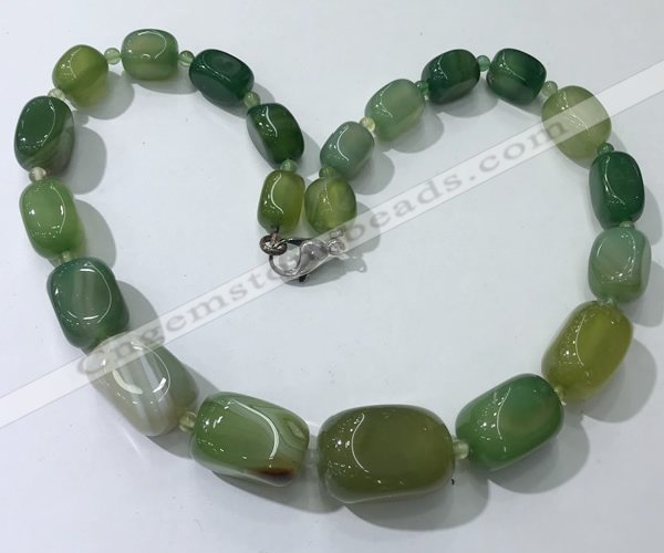 CGN109 20 inches 10*15mm - 20*30mm nuggets agate gemstone necklaces