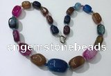 CGN111 20 inches 10*15mm - 20*30mm nuggets agate gemstone necklaces