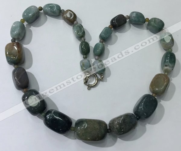 CGN126 22 inches 10*14mm - 20*30mm nuggets Indian agate necklaces