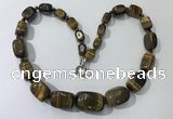 CGN128 22 inches 10*14mm - 20*30mm nuggets yellow tiger eye necklaces