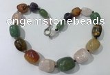 CGN130 22 inches 10*14mm - 20*30mm nuggets mixed gemstone necklaces