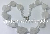 CGN140 19.5 inches 10*14mm - 20*30mm nuggets white crystal necklaces