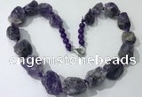 CGN141 19.5 inches 10*14mm - 20*30mm nuggets amethyst necklaces