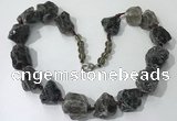 CGN143 19.5 inches 10*14mm - 20*30mm nuggets smoky quartz necklaces