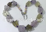 CGN146 19.5 inches 10*14mm - 20*30mm nuggets mixed quartz necklaces