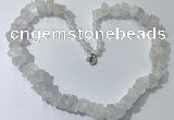 CGN155 18.5 inches 12*16mm - 13*18mm nuggets white crystal necklaces