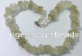 CGN158 18.5 inches 12*16mm - 13*18mm nuggets lemon quartz necklaces