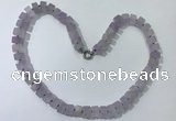 CGN172 20 inches 7*12mm - 9*12mm tyre matte light amethyst necklaces