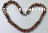 CGN177 20 inches 7*12mm - 9*12mm tyre matte red agate necklaces