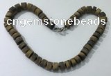 CGN179 20 inches 7*12mm - 9*12mm tyre matte yellow tiger eye necklaces