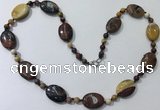 CGN204 22 inches 6mm round & 18*25mm oval mookaite necklaces