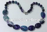 CGN255 20.5 inches 8mm round & 18*25mm oval agate necklaces