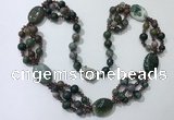 CGN296 24.5 inches chinese crystal & Indian agate beaded necklaces