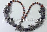 CGN310 27.5 inches chinese crystal & mixed gemstone beaded necklaces