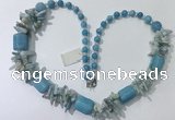 CGN311 27.5 inches chinese crystal & mixed gemstone beaded necklaces