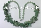 CGN312 27.5 inches chinese crystal & green aventurine beaded necklaces