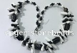 CGN317 chinese crystal, white porcelain & black agate beaded necklaces