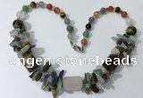 CGN332 20.5 inches chinese crystal & mixed gemstone beaded necklaces