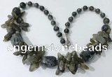 CGN342 20.5 inches chinese crystal & labradorite beaded necklaces