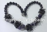 CGN352 19.5 inches chinese crystal & amethyst beaded necklaces