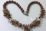 CGN359 19.5 inches chinese crystal & goldstone beaded necklaces