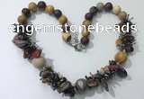 CGN361 19.5 inches chinese crystal & mookaite beaded necklaces