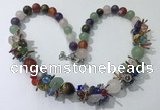 CGN363 19.5 inches chinese crystal & mixed gemstone beaded necklaces