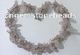 CGN400 19.5 inches chinese crystal & rose quartz chips beaded necklaces