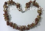 CGN411 19.5 inches chinese crystal & goldstone chips beaded necklaces