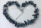 CGN413 19.5 inches chinese crystal & black agate chips beaded necklaces