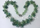 CGN414 19.5 inches chinese crystal & amazonite chips beaded necklaces