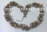 CGN415 19.5 inches chinese crystal & moonstone chips beaded necklaces