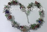 CGN417 19.5 inches chinese crystal & mixed gemstone chips beaded necklaces