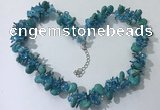 CGN420 19.5 inches chinese crystal & turquoise beaded necklaces