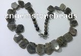 CGN431 20 inches freeform labradorite gemstone beaded necklaces