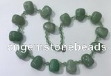 CGN442 21.5 inches freeform green aventurine beaded necklaces