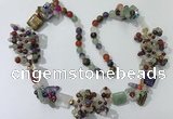 CGN452 25.5 inches chinese crystal & mixed gemstone beaded necklaces