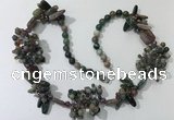 CGN453 25.5 inches chinese crystal & Indian agate beaded necklaces